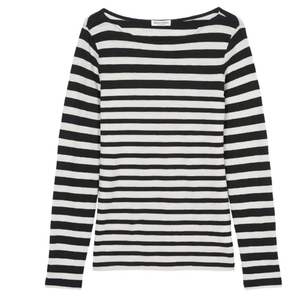 Marc O’Polo Black & White Striped Long Sleeve Top L excellent like-new condition